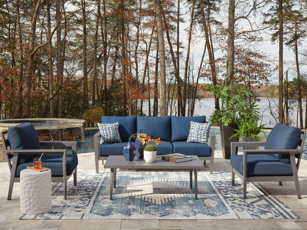 Gali Outdoor Sofa/Chairs/Table Set (Set of 4)