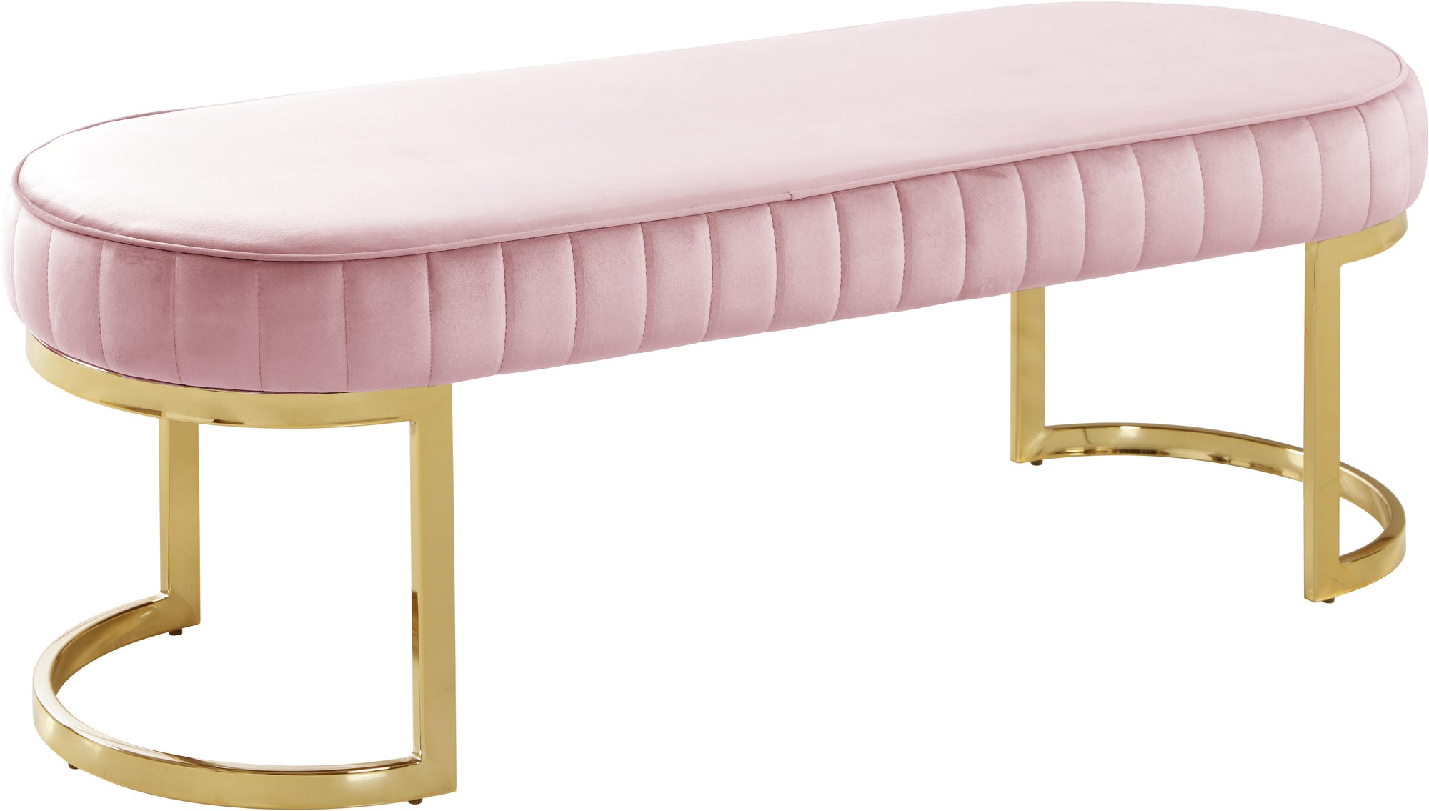 Lemar Pink Velvet Bench