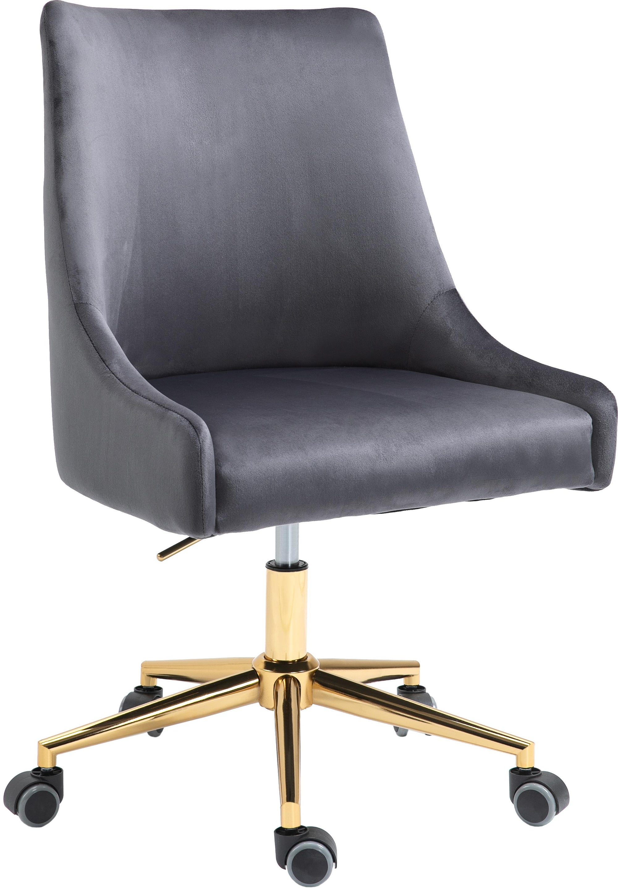 Karina Grey Velvet Office Chair