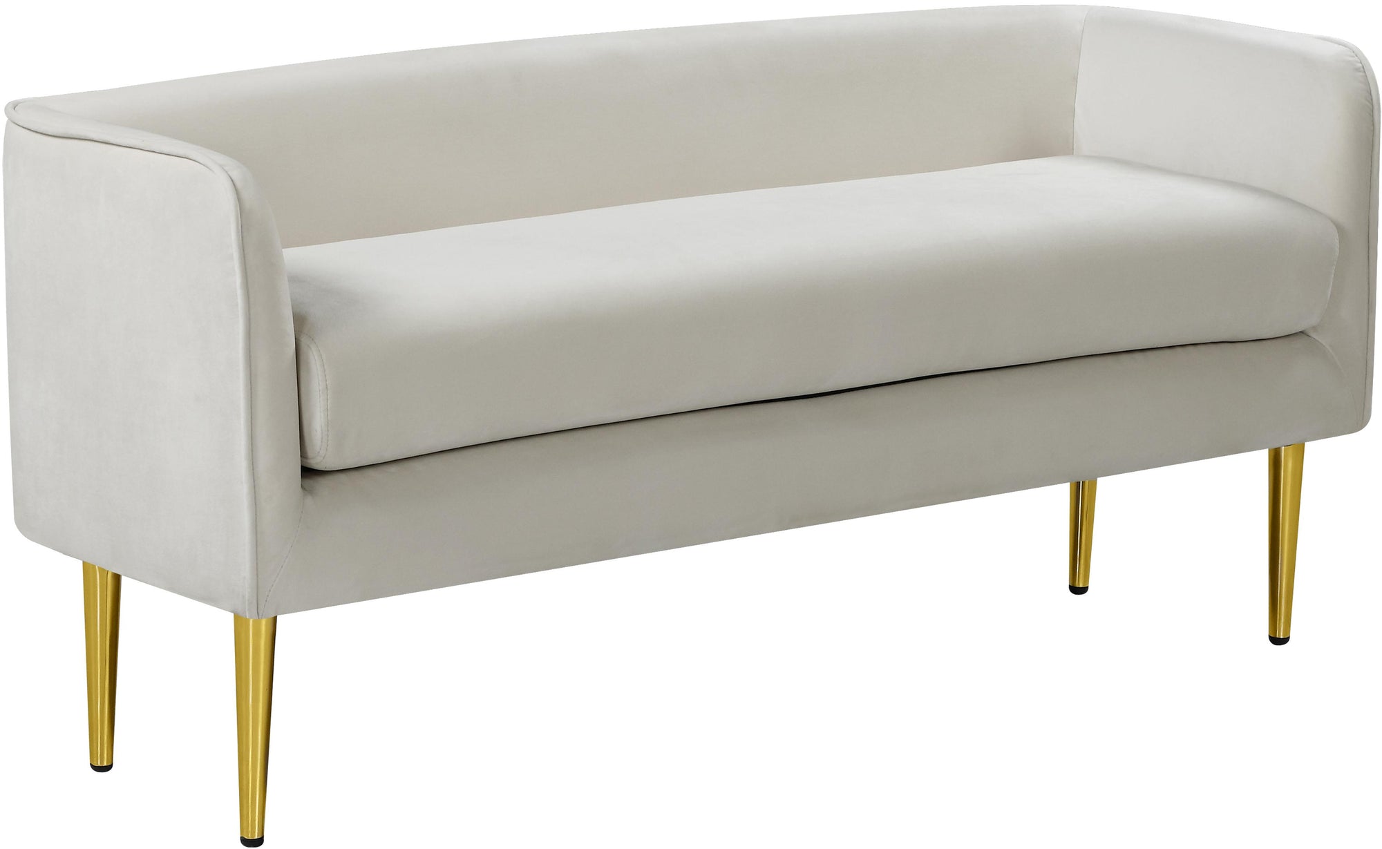 Audrey Cream Velvet Bench