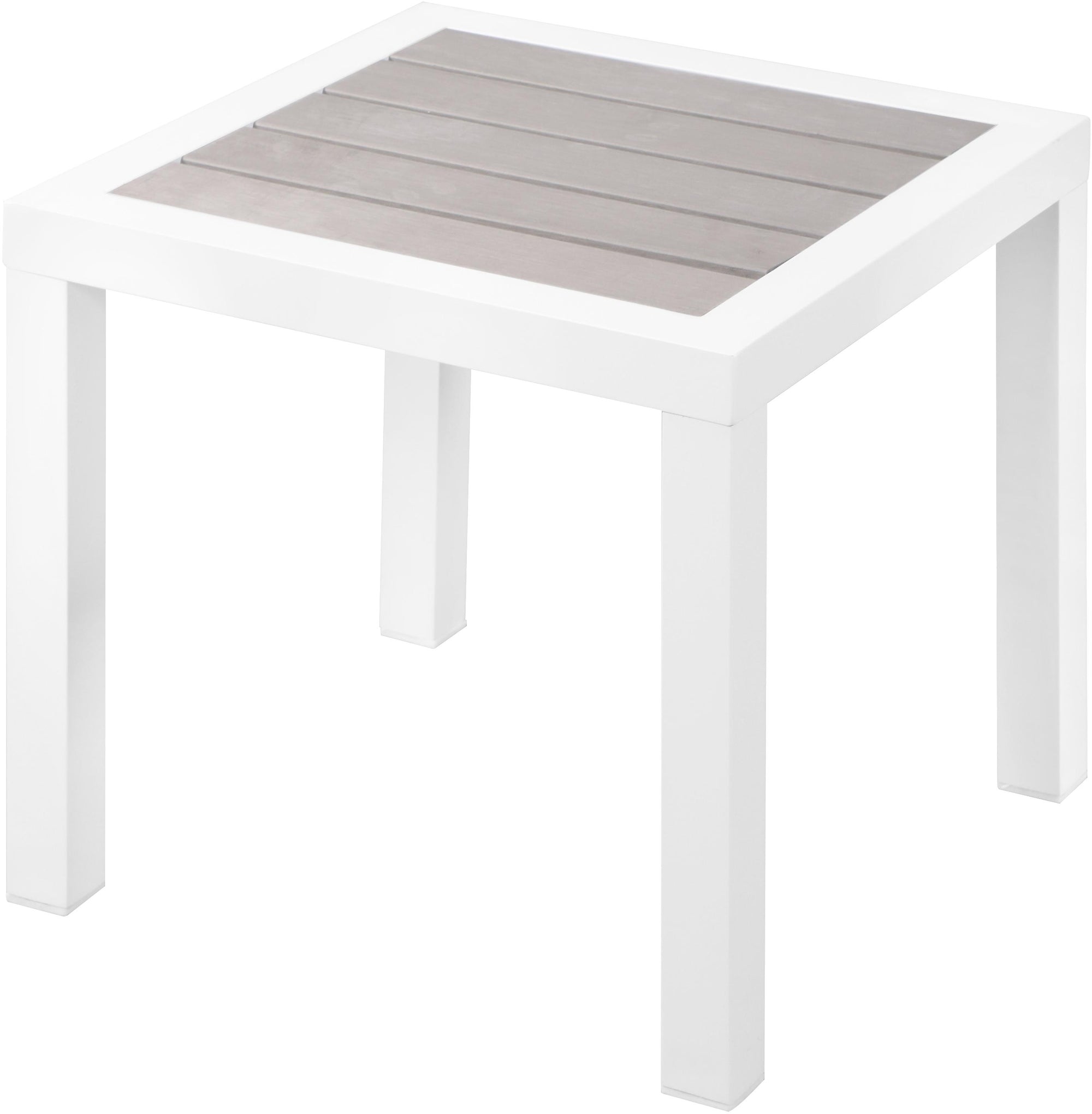 Nizuc Grey manufactured wood Outdoor Patio Aluminum End Table