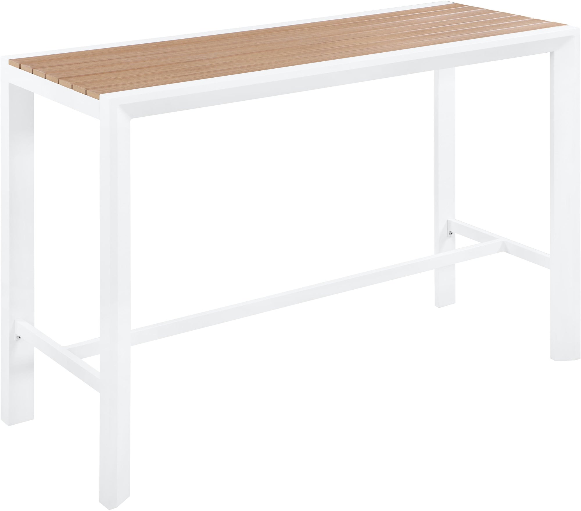 Nizuc Brown manufactured wood Outdoor Patio Aluminum Rectangle Bar Table