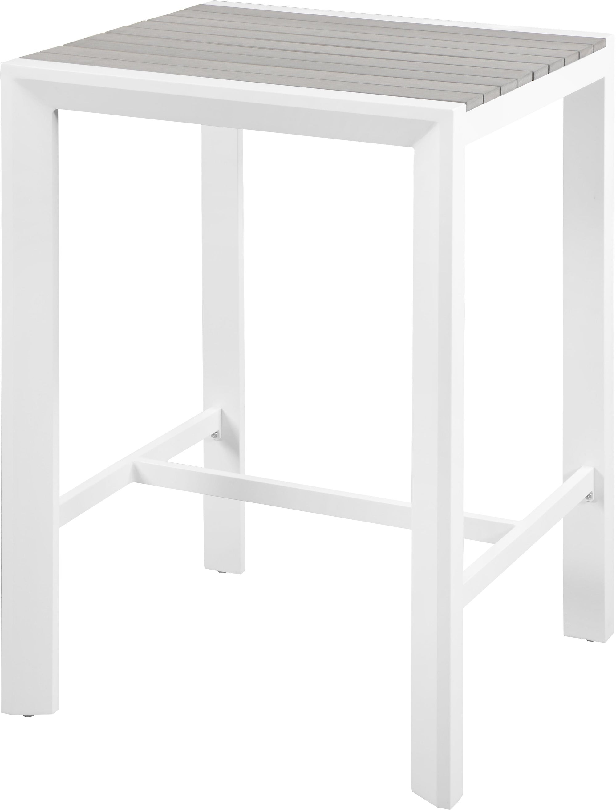 Nizuc Grey manufactured wood Outdoor Patio Aluminum Square Bar Table