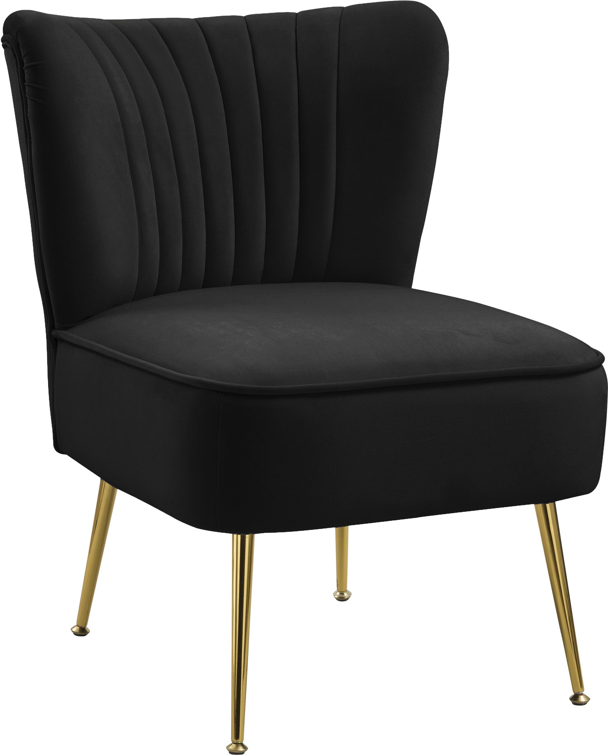 Tess Black Velvet Accent Chair