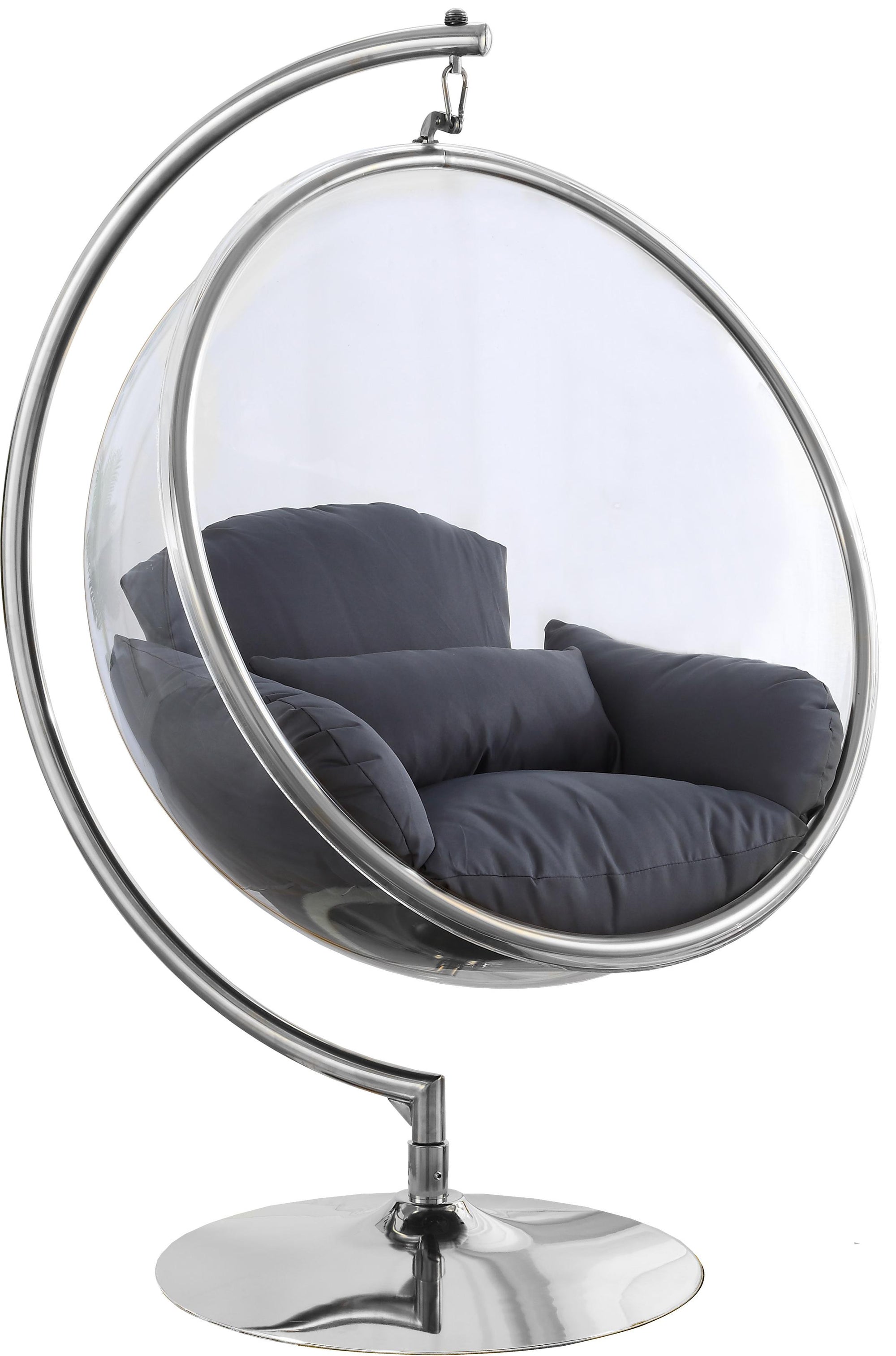 Luna Grey Durable Fabric Acrylic Swing Chair