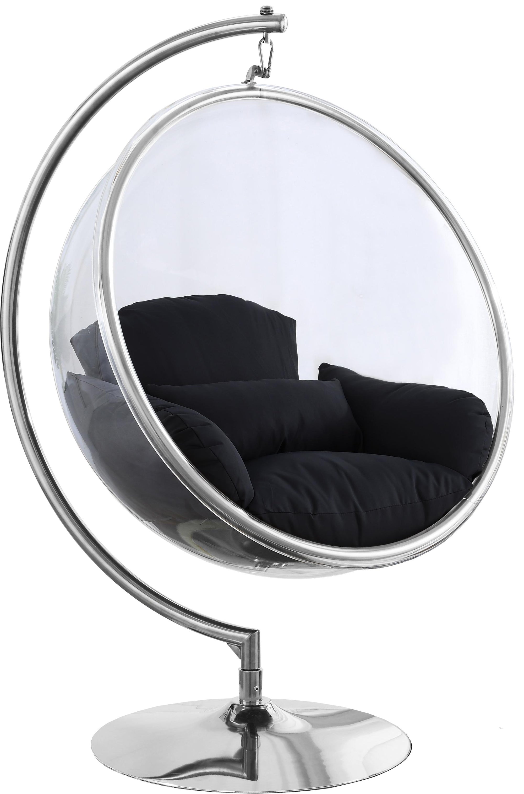Luna Black Durable Fabric Acrylic Swing Chair