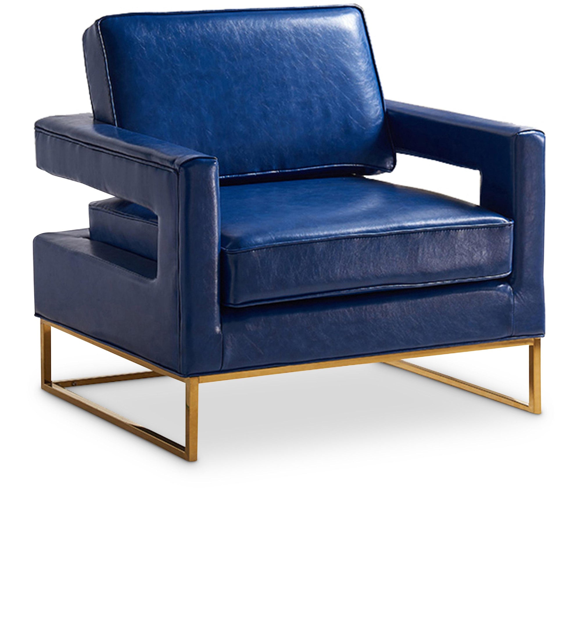 Amelia Navy Faux Leather Accent Chair