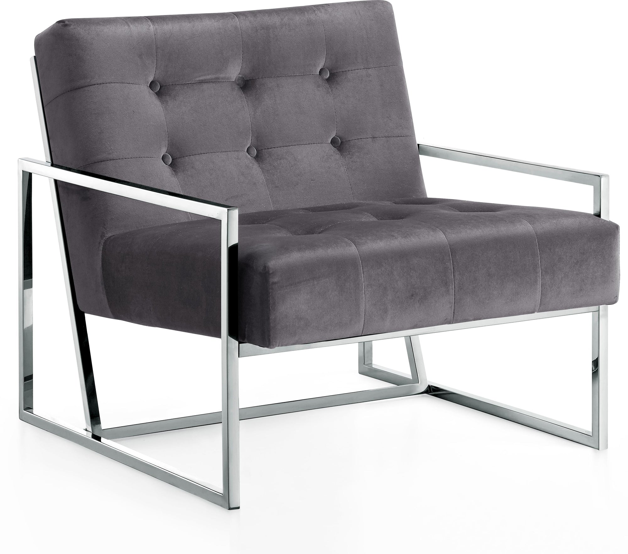 Alexis Grey Velvet Accent Chair