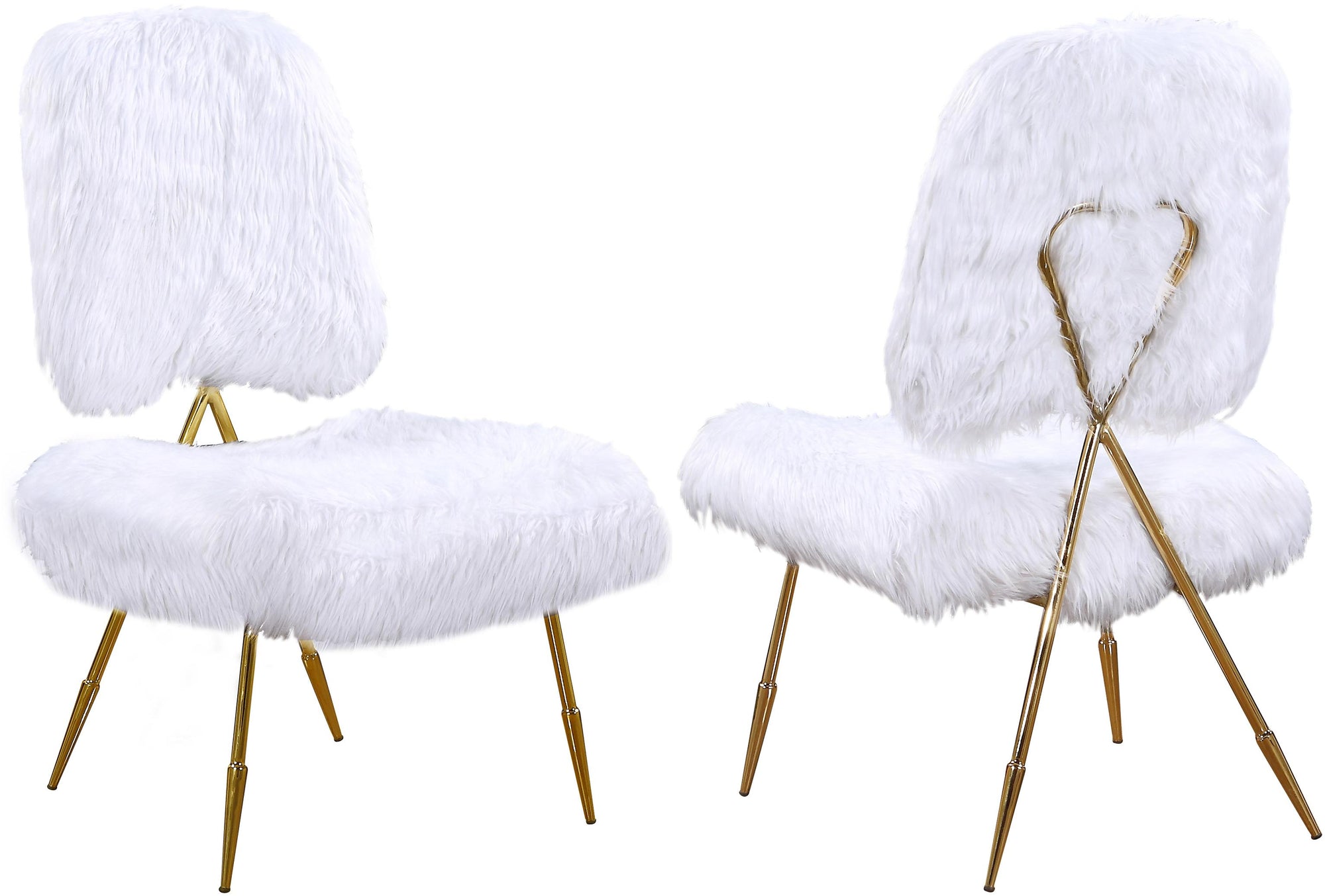 Magnolia White Faux Fur Accent Chair