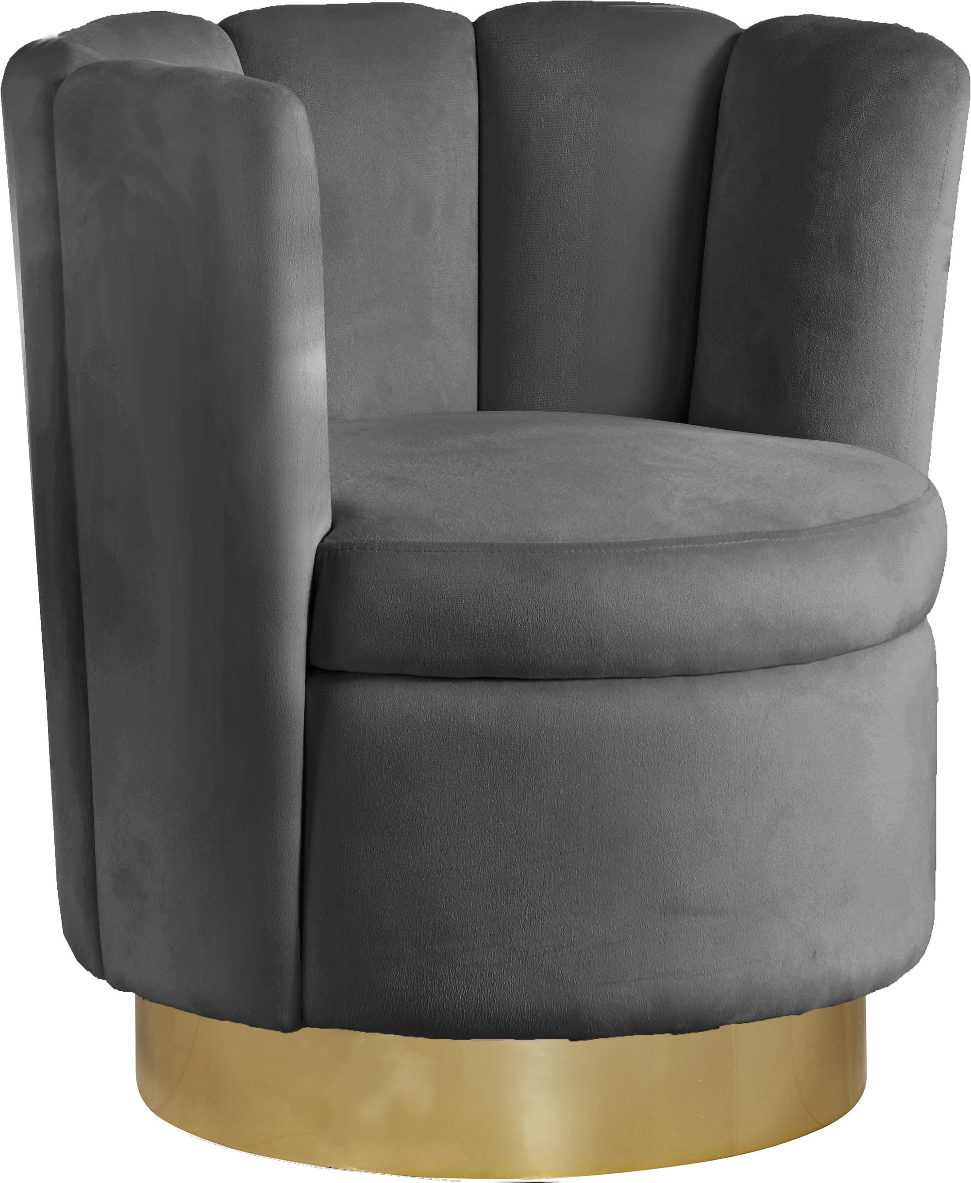Lily Grey Velvet Accent Chair