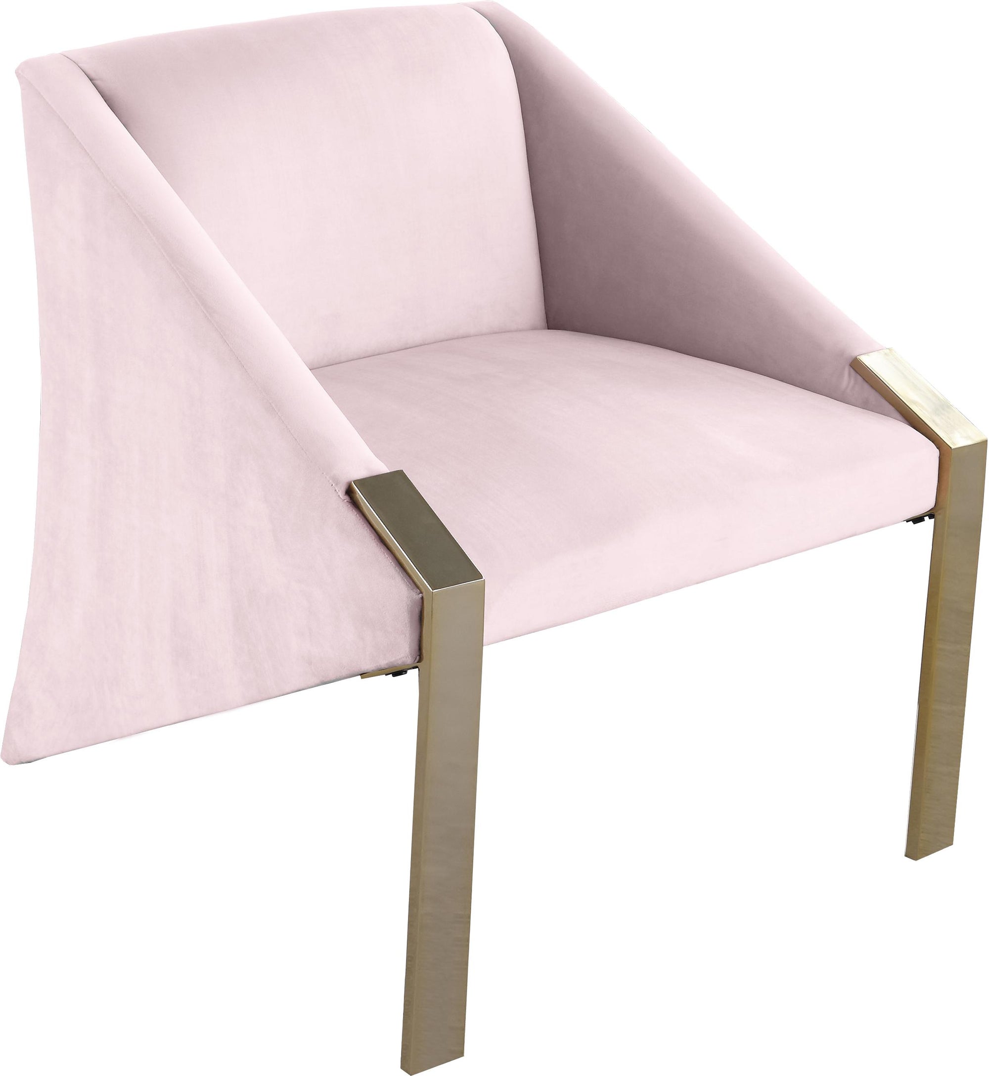 Rivet Pink Velvet Accent Chair