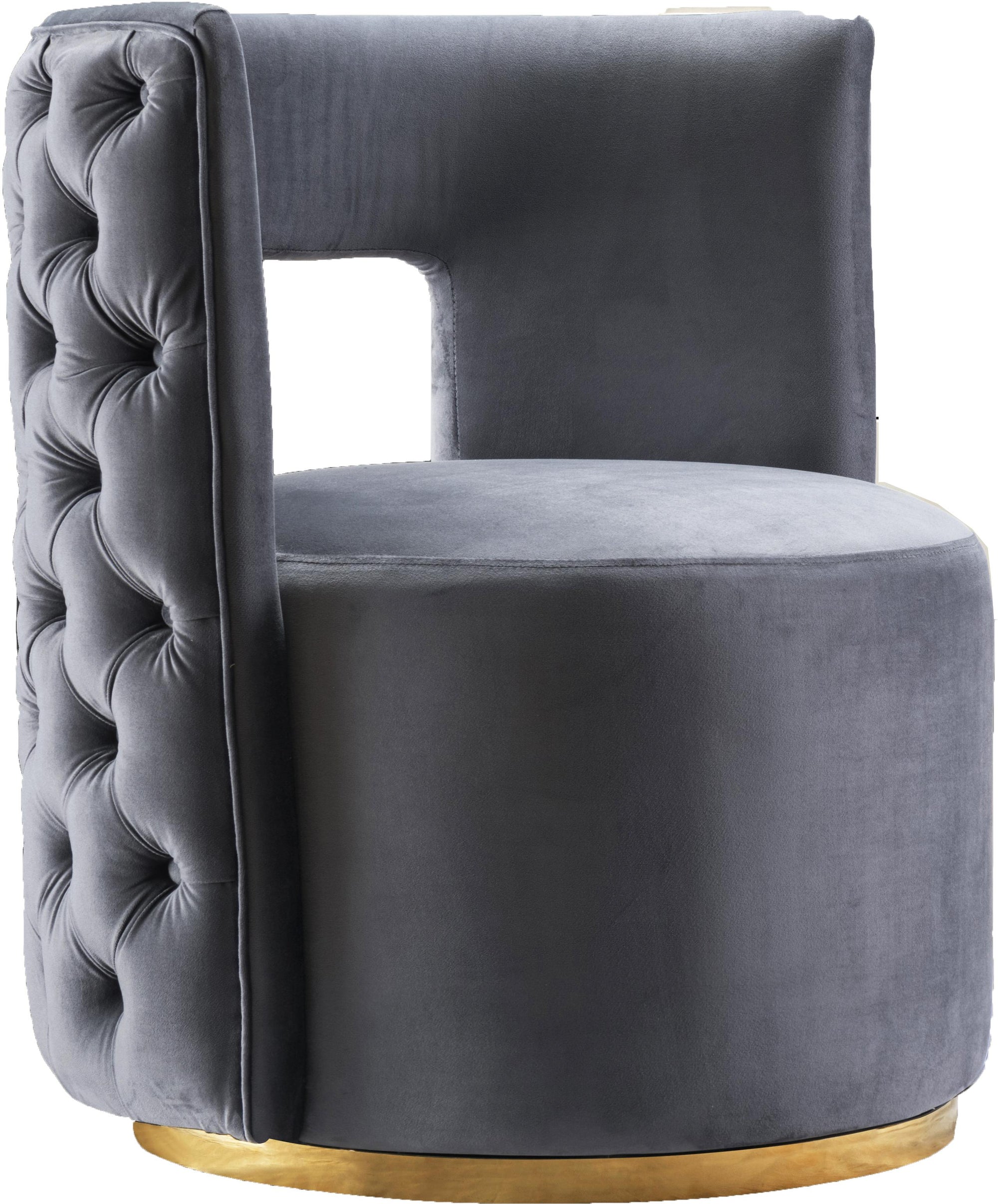 Theo Grey Velvet Accent Chair