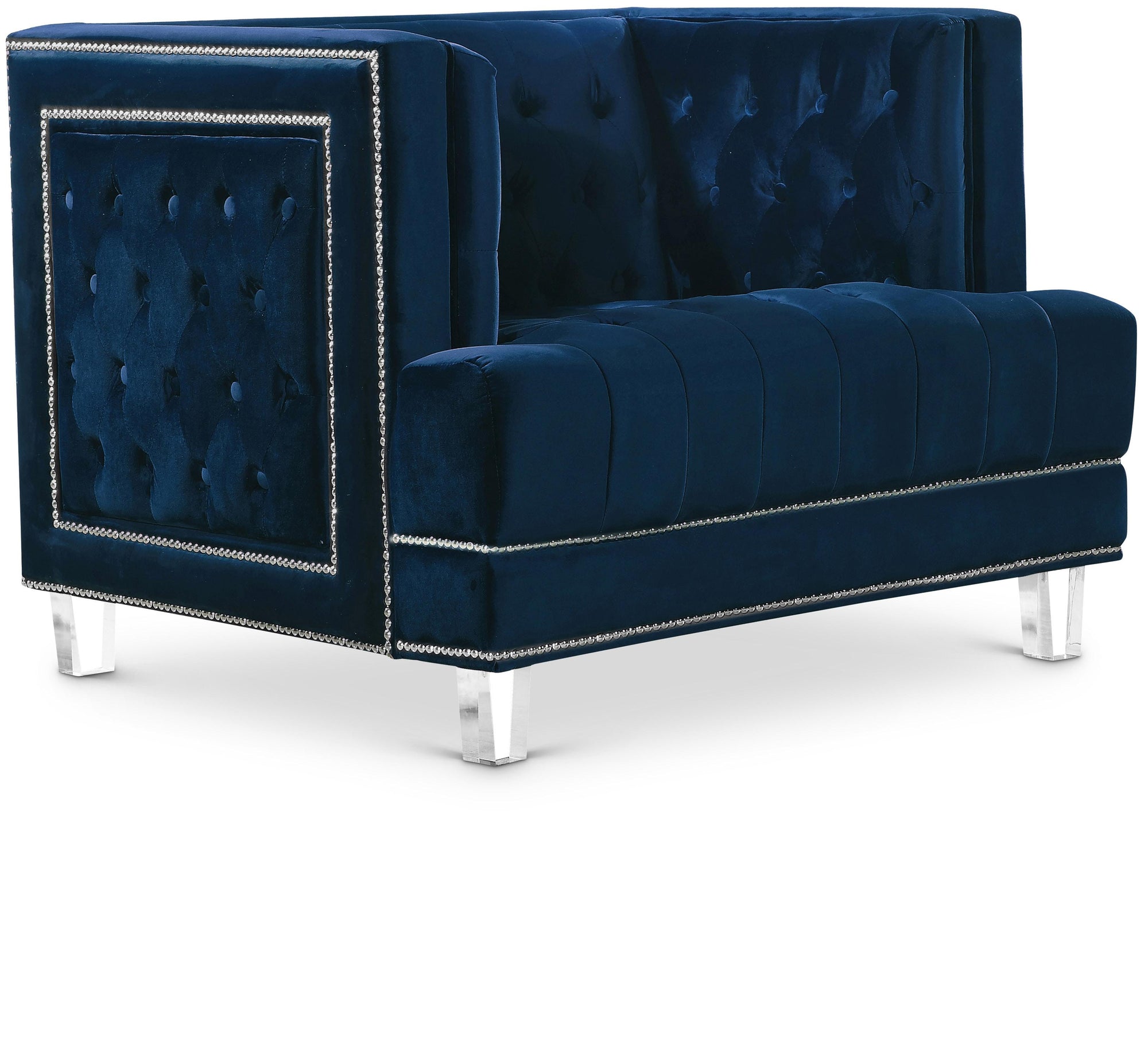 Lucas Navy Velvet Chair