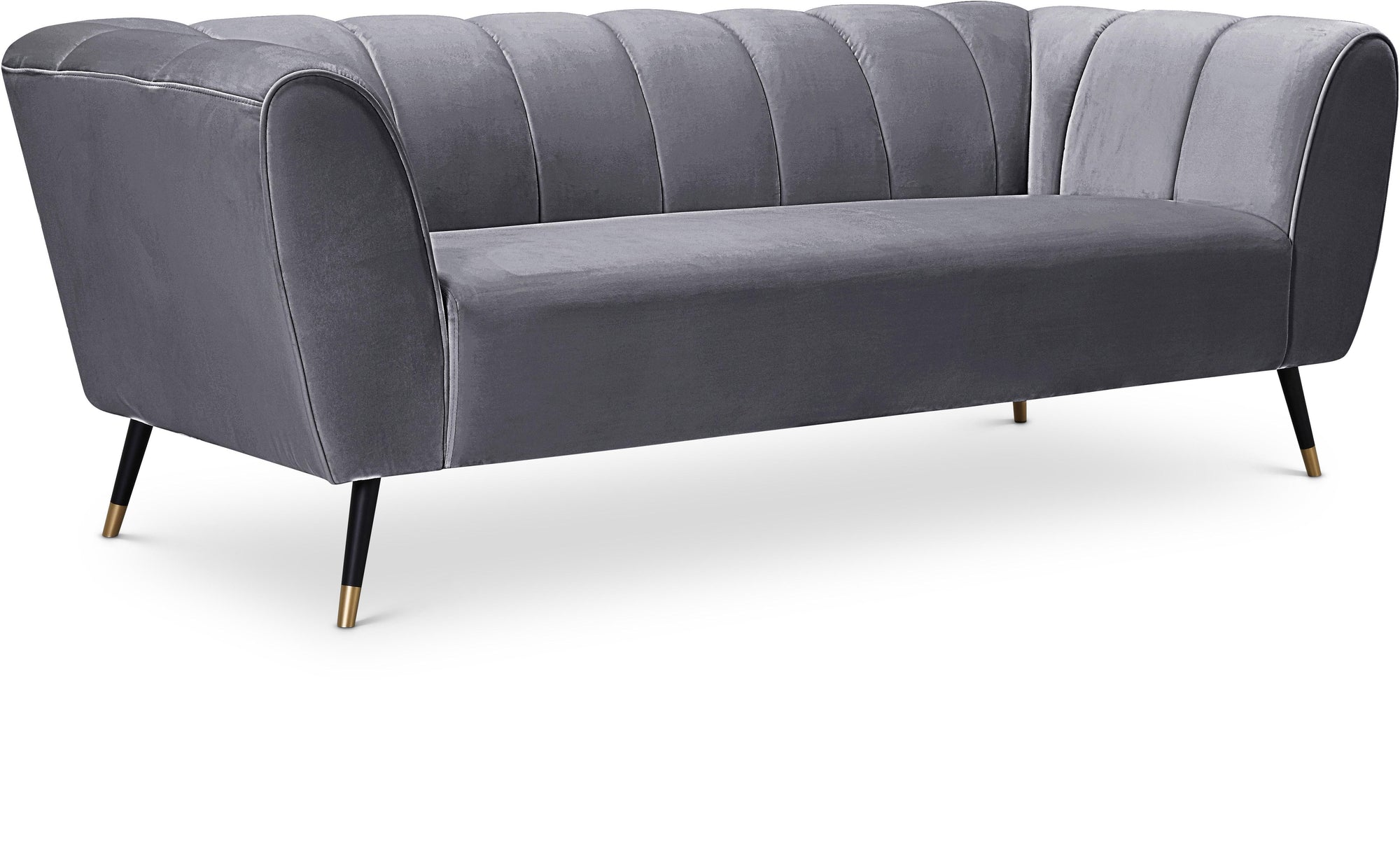 Beaumont Grey Velvet Sofa