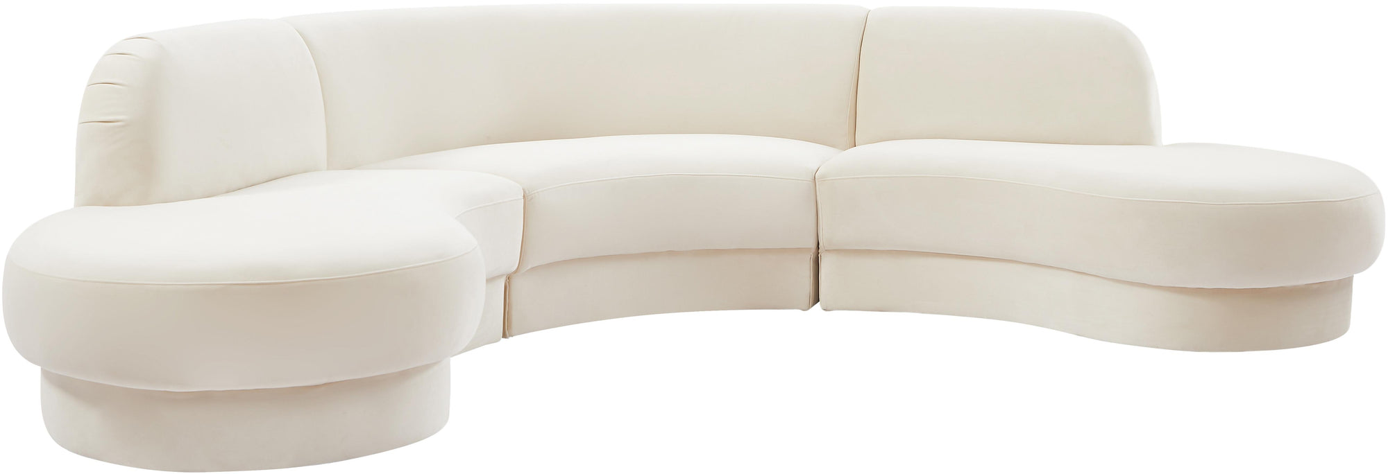 Rosa Cream Velvet 3pc. Sectional (3 Boxes)