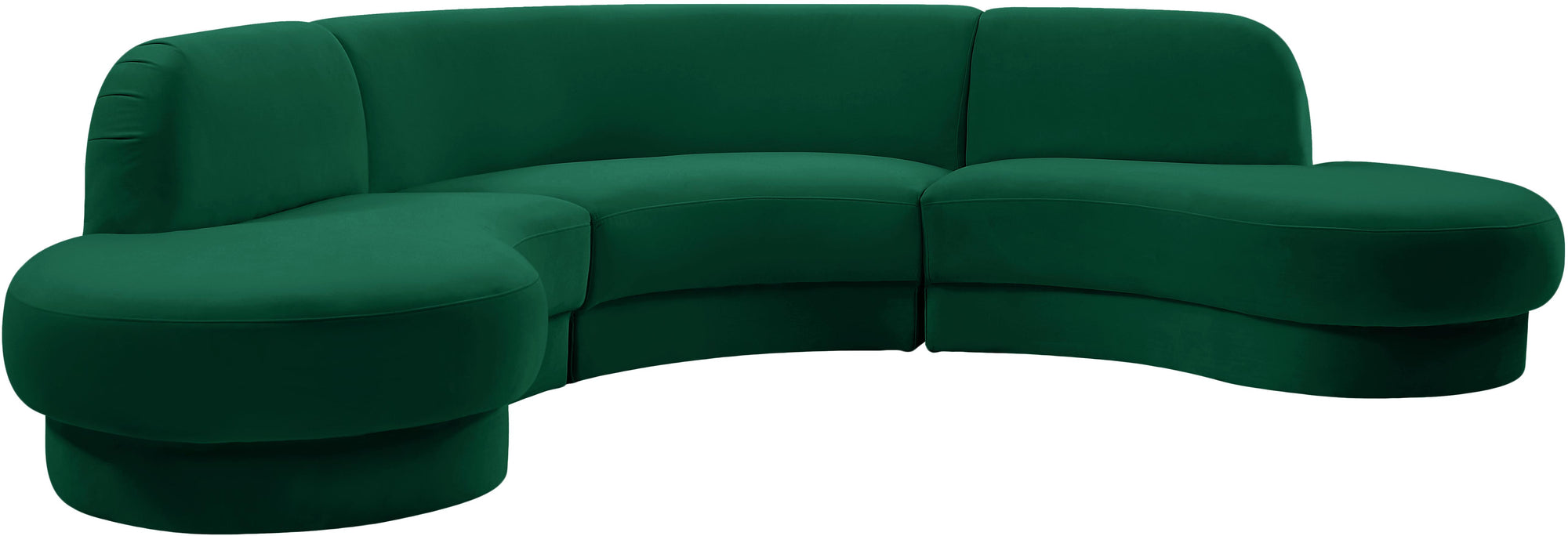 Rosa Green Velvet 3pc. Sectional (3 Boxes)