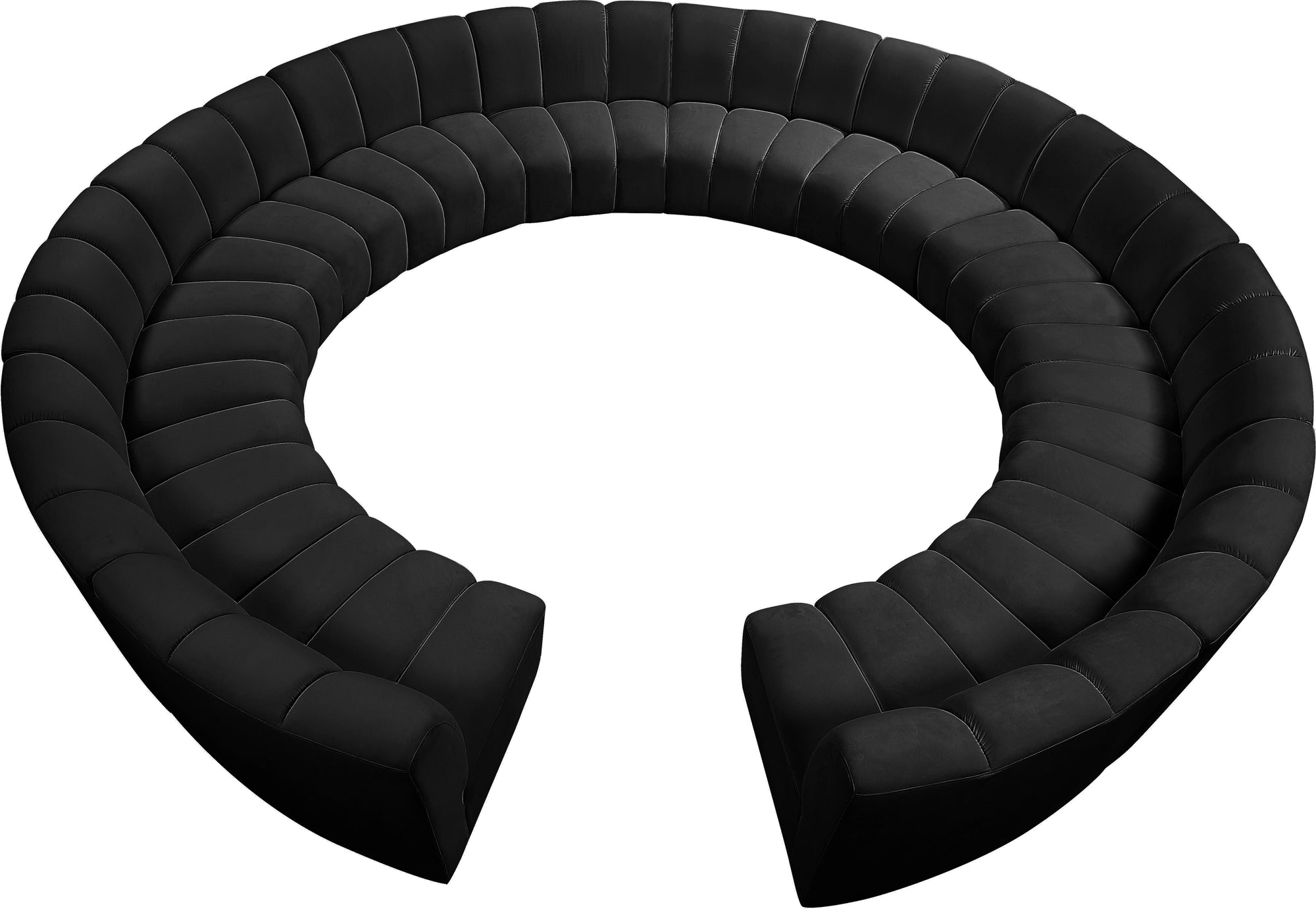 Infinity Black Velvet 12pc. Modular Sectional