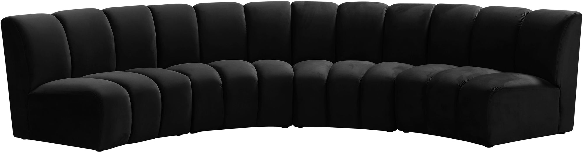 Infinity Black Velvet 4pc. Modular Sectional