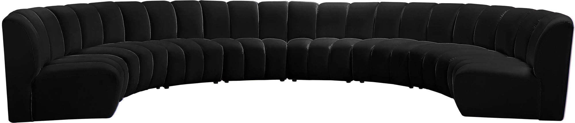 Infinity Black Velvet 8pc. Modular Sectional