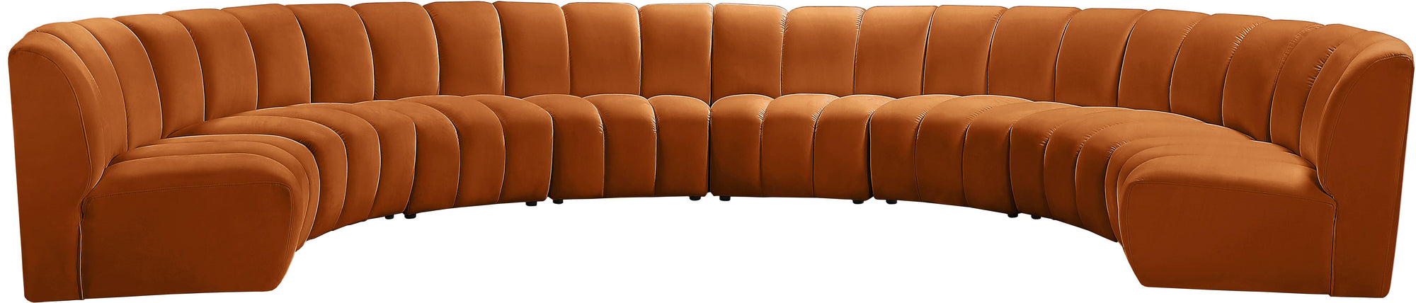 Infinity Cognac Velvet 8pc. Modular Sectional