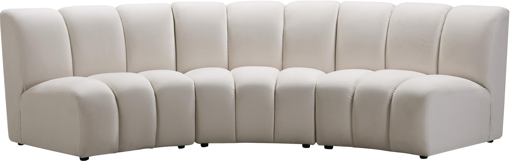 Infinity Cream Velvet 3pc. Modular Sectional