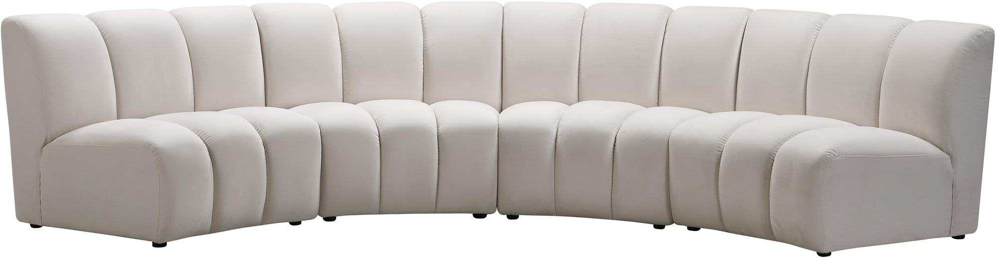 Infinity Cream Velvet 4pc. Modular Sectional