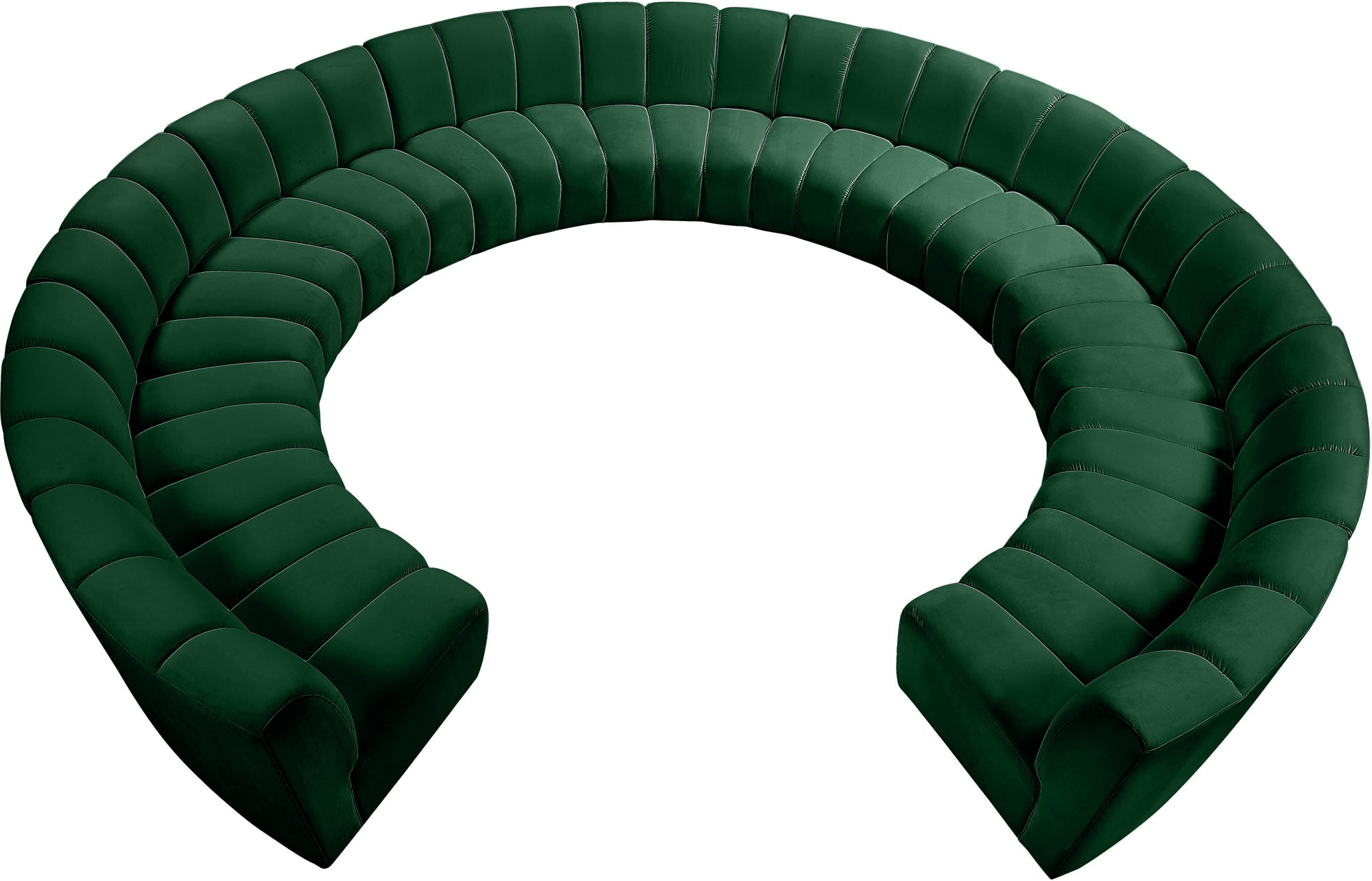 Infinity Green Velvet 11pc. Modular Sectional