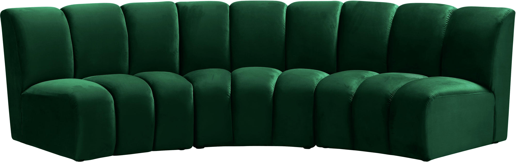 Infinity Green Velvet 3pc. Modular Sectional