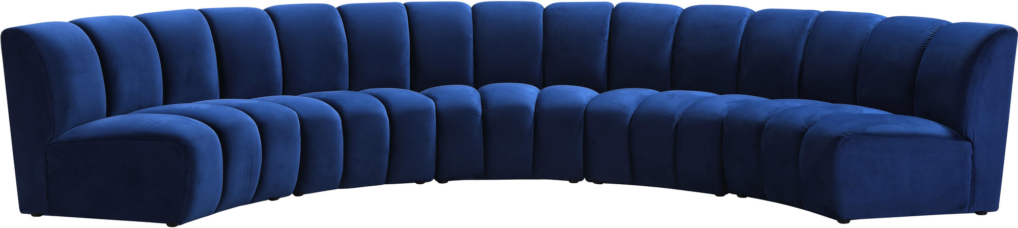 Infinity Navy Velvet 5pc. Modular Sectional