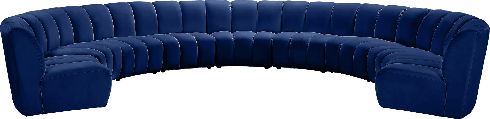 Infinity Navy Velvet 9pc. Modular Sectional