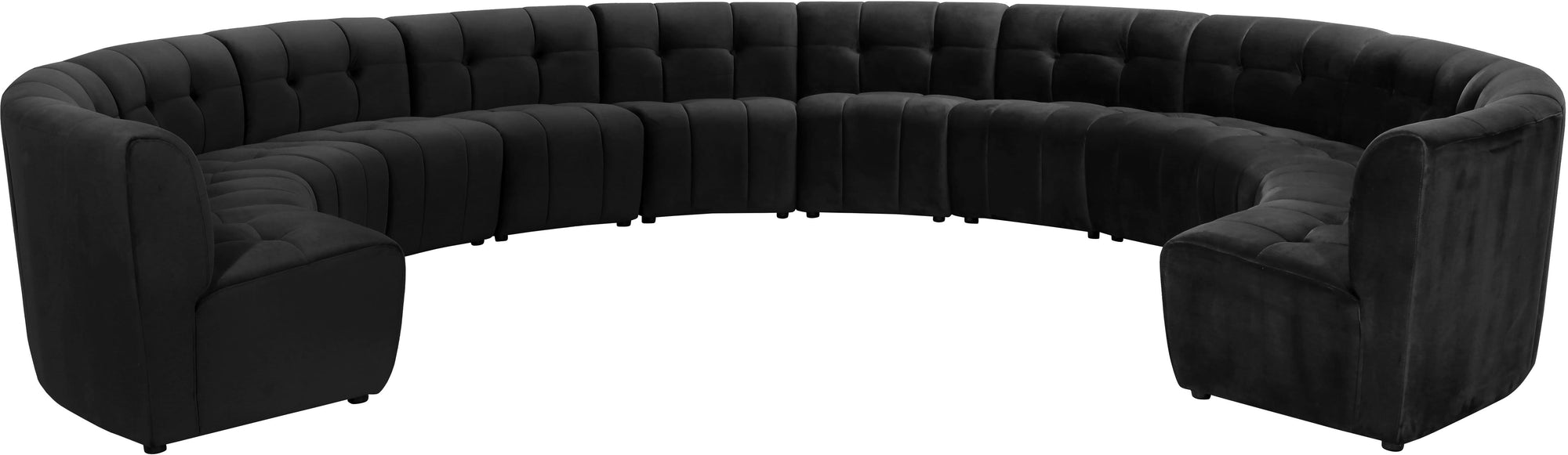 Limitless Black Velvet 12pc. Modular Sectional