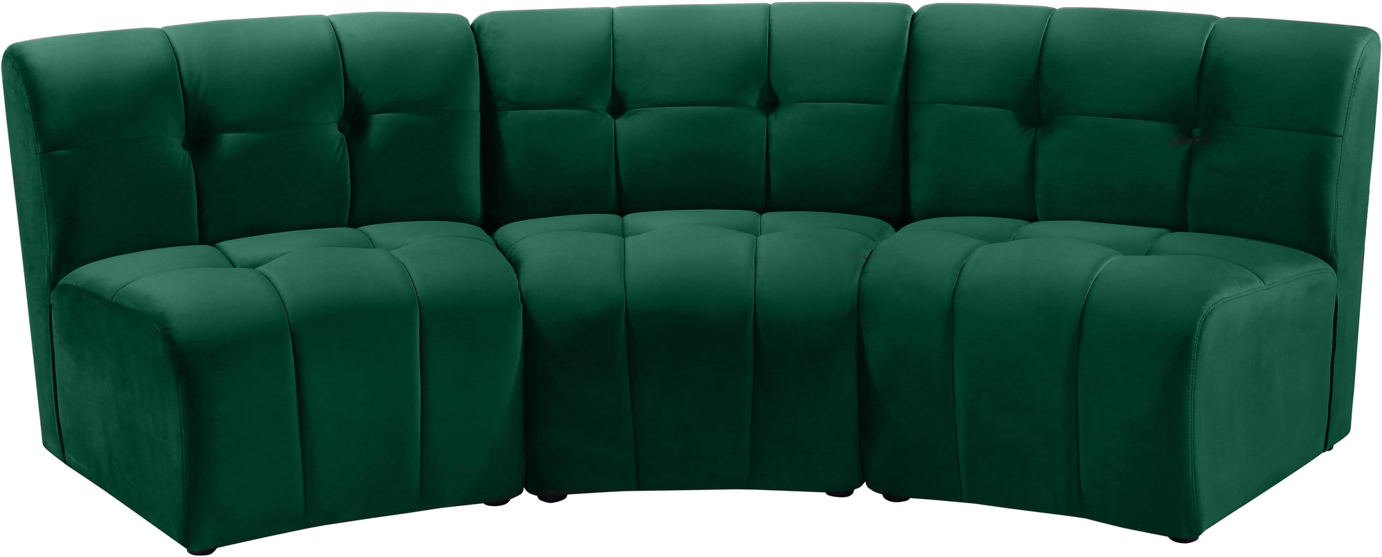Limitless Green Velvet 3pc. Modular Sectional