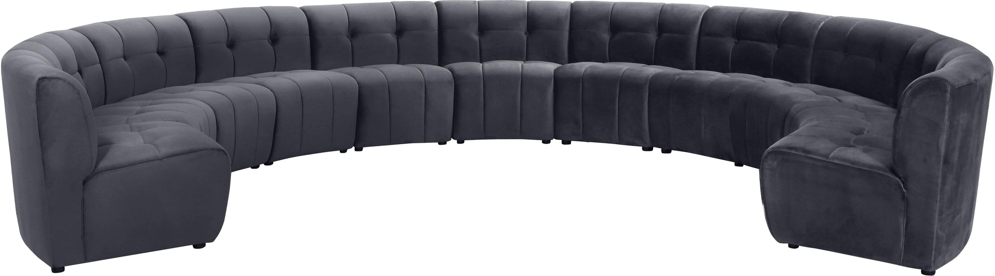 Limitless Grey Velvet 11pc. Modular Sectional