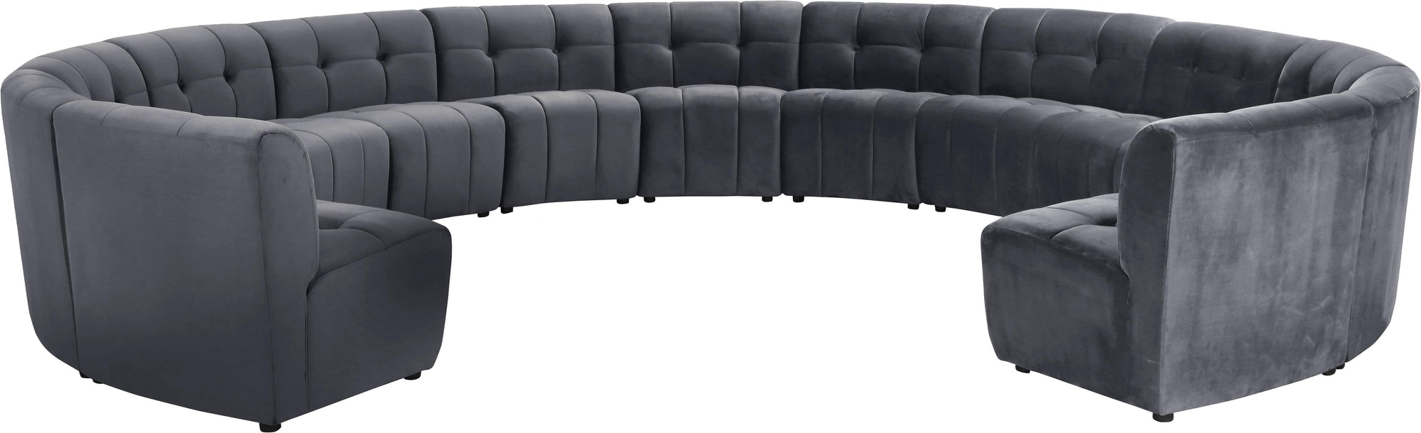 Limitless Grey Velvet 13pc. Modular Sectional