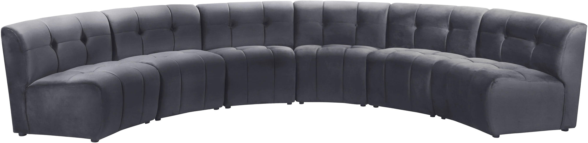 Limitless Grey Velvet 6pc. Modular Sectional