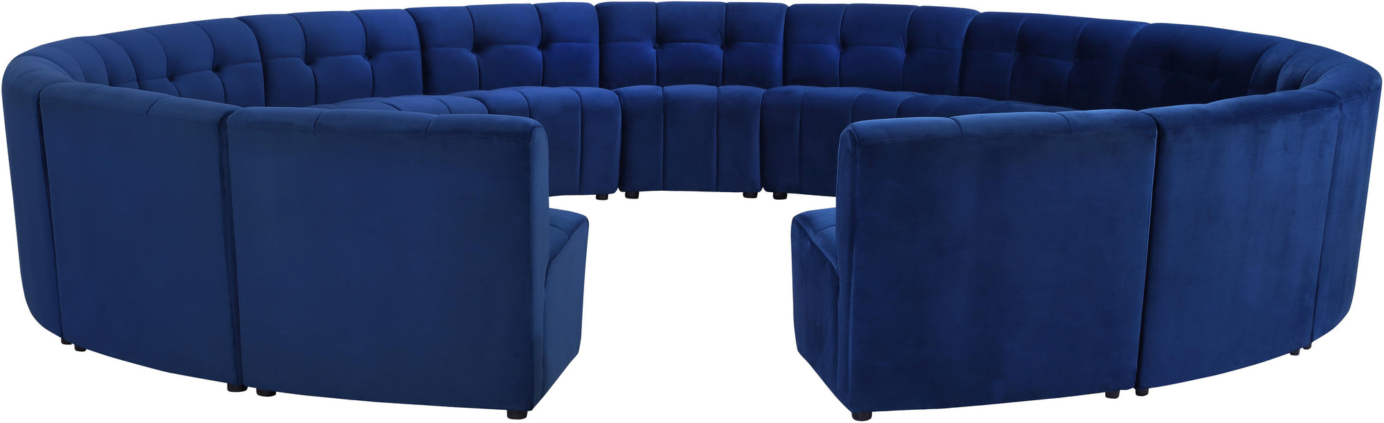 Limitless Navy Velvet 15pc. Modular Sectional
