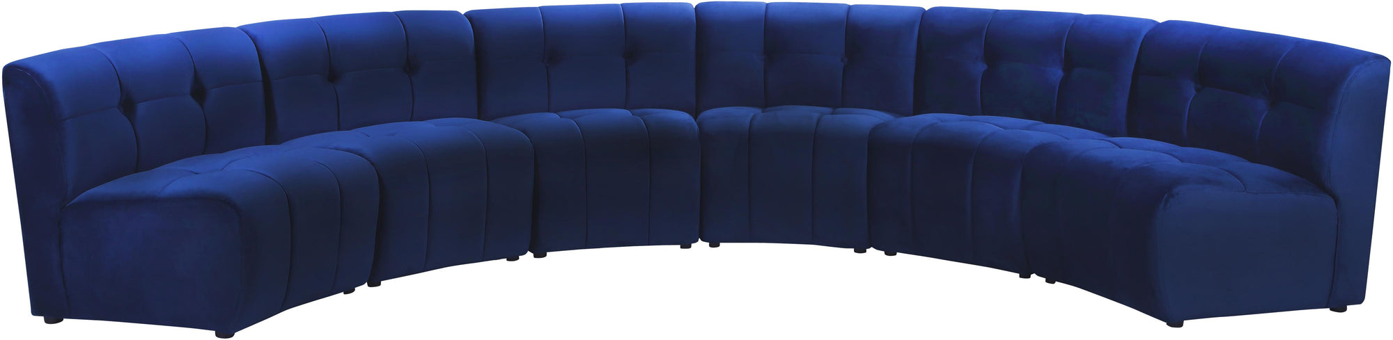 Limitless Navy Velvet 6pc. Modular Sectional