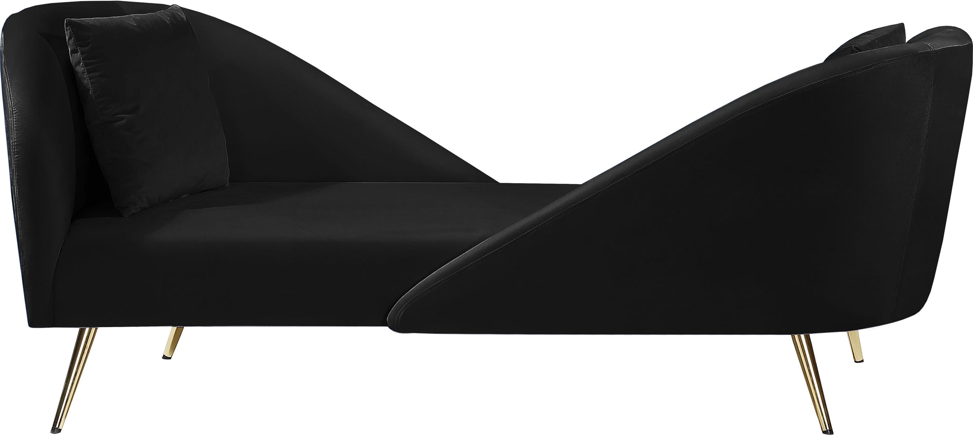 Nolan Black Velvet Chaise