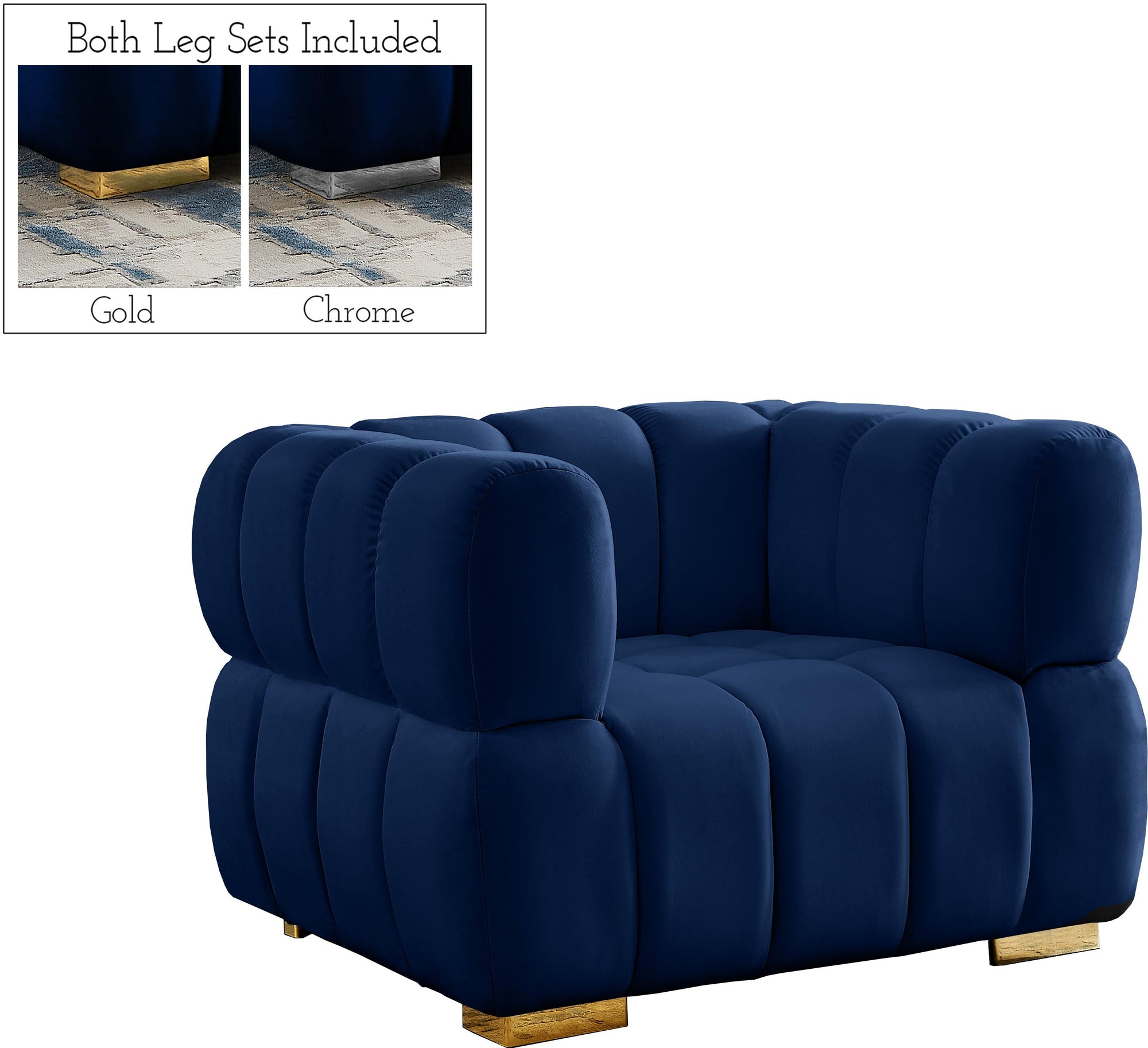 Gwen Navy Velvet Chair