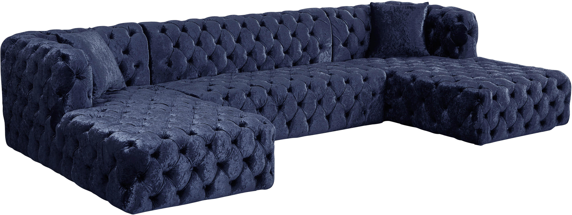 Coco Navy Velvet 3pc. Sectional (3 Boxes)