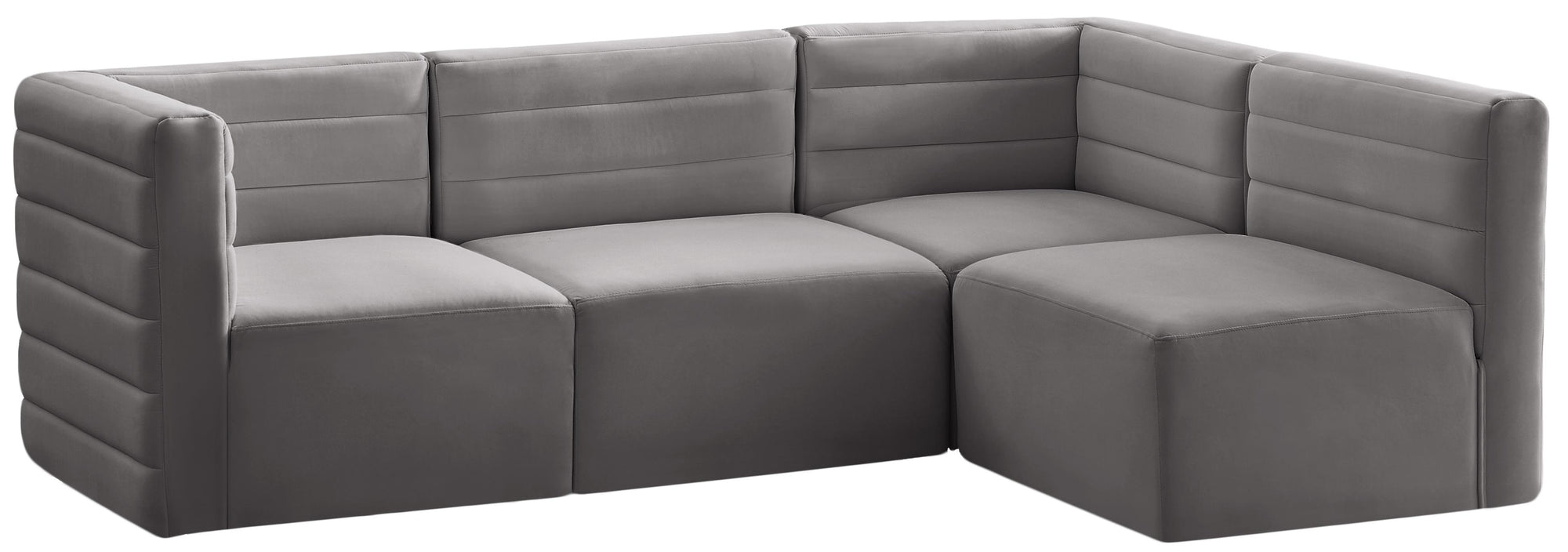 Quincy Grey Velvet Modular Sectional
