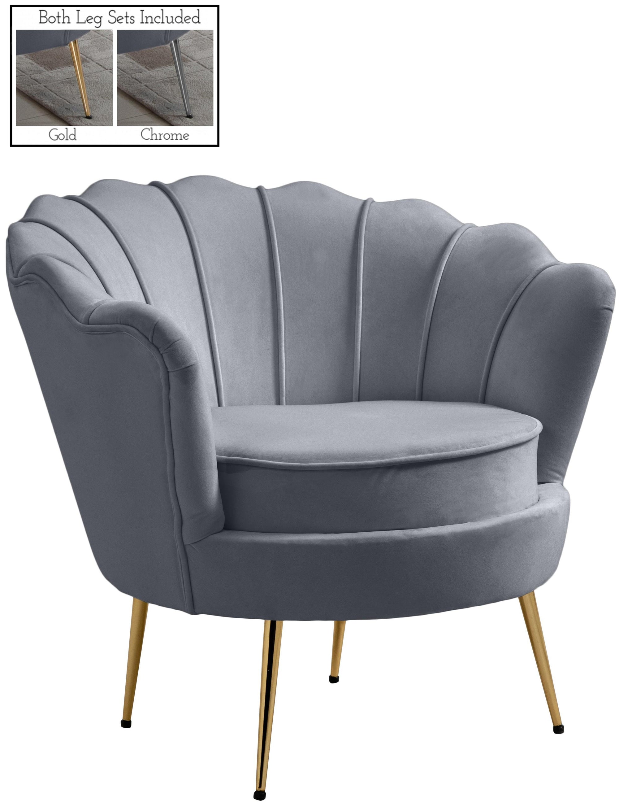 Gardenia Grey Velvet Chair