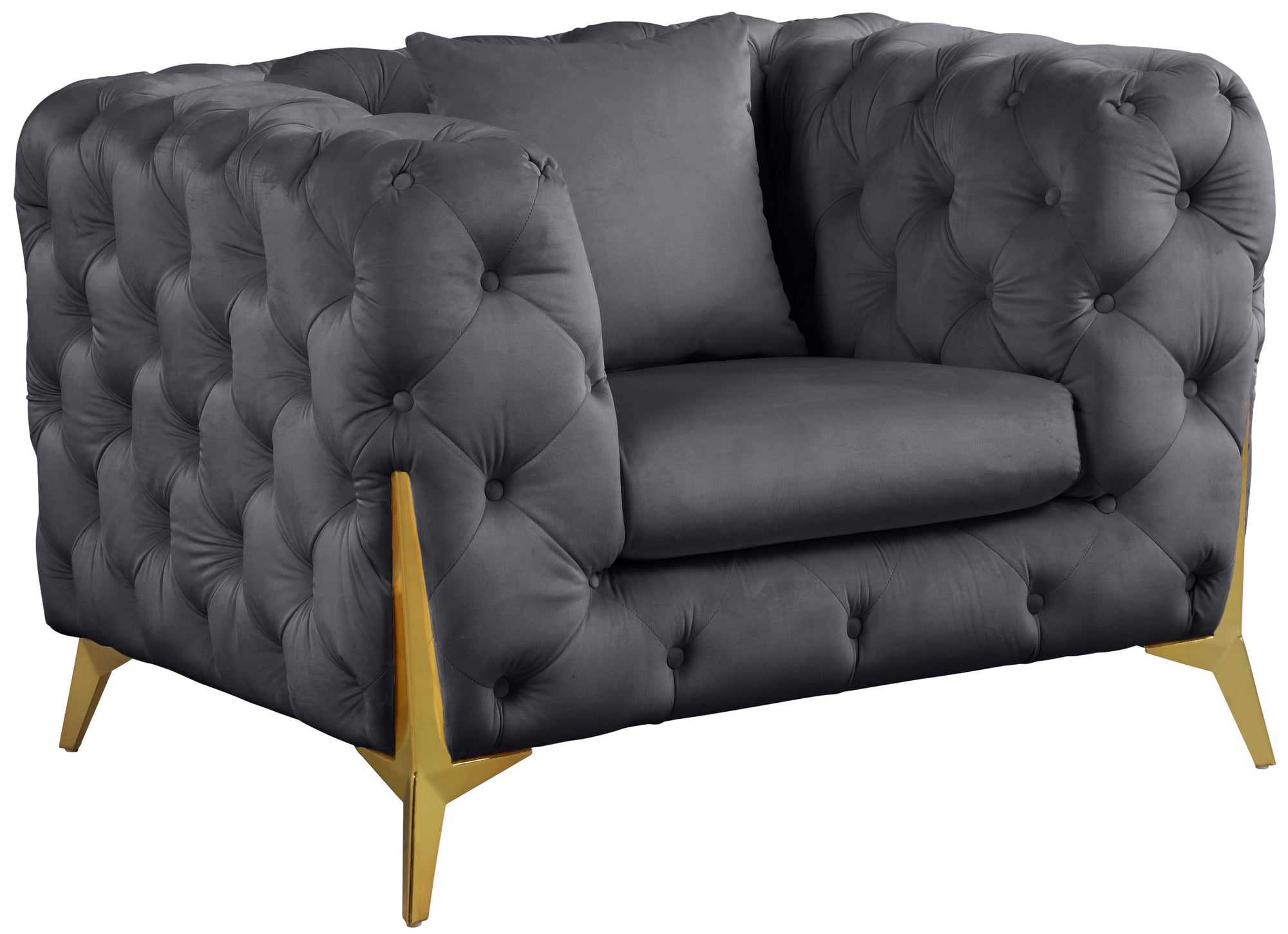 Kingdom Grey Velvet Chair