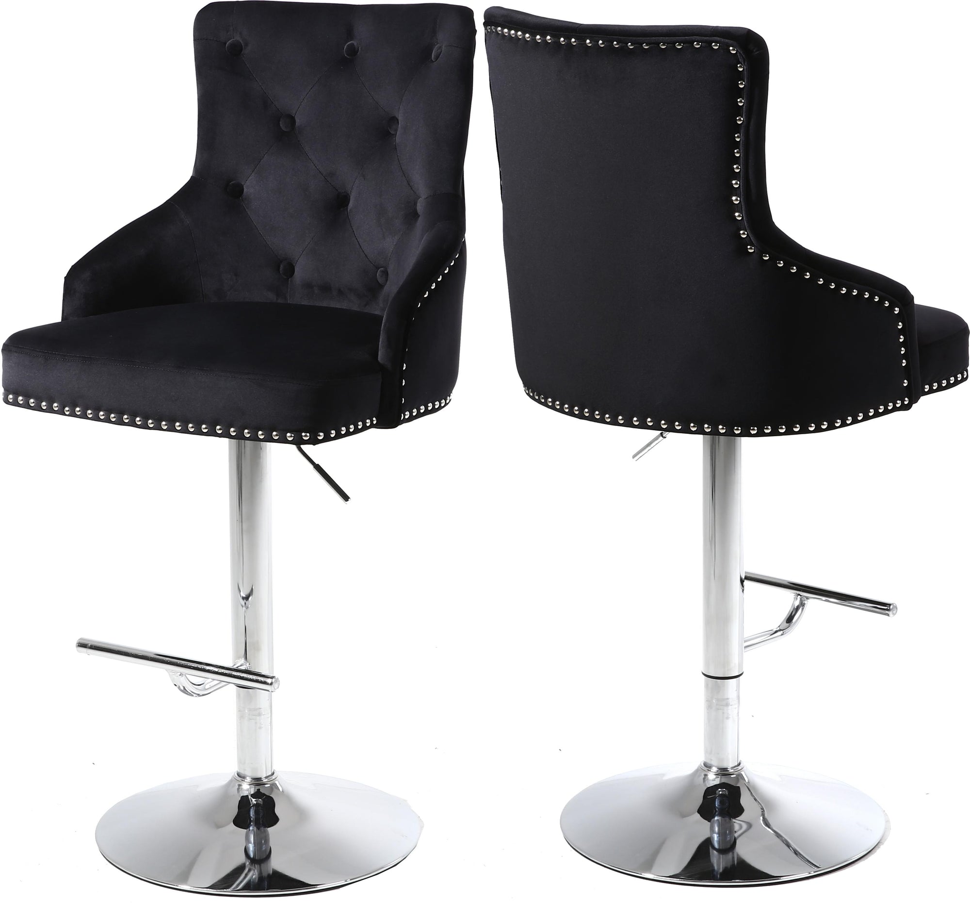 Claude Black Velvet Adjustable Stool