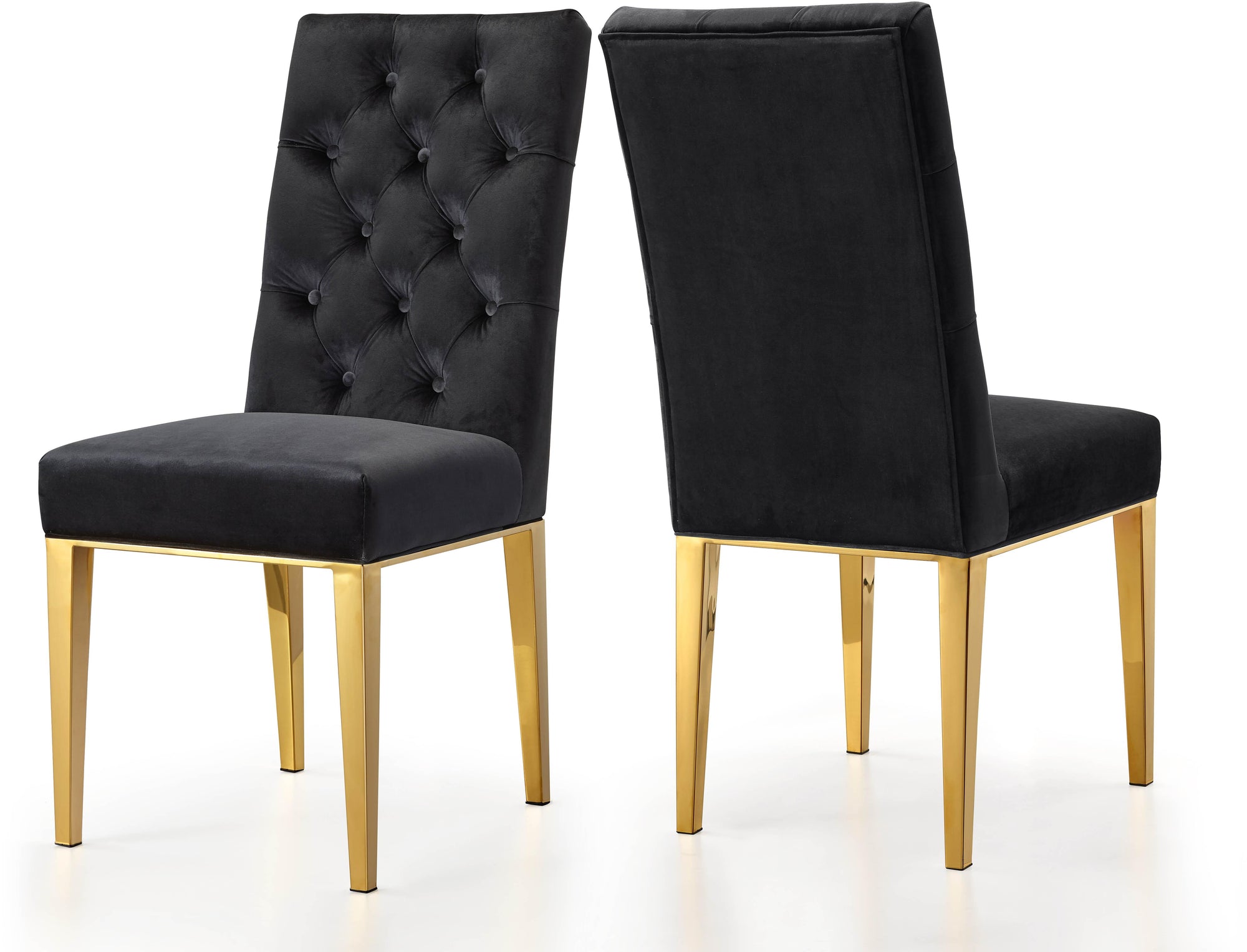 Capri Black Velvet Dining Chair