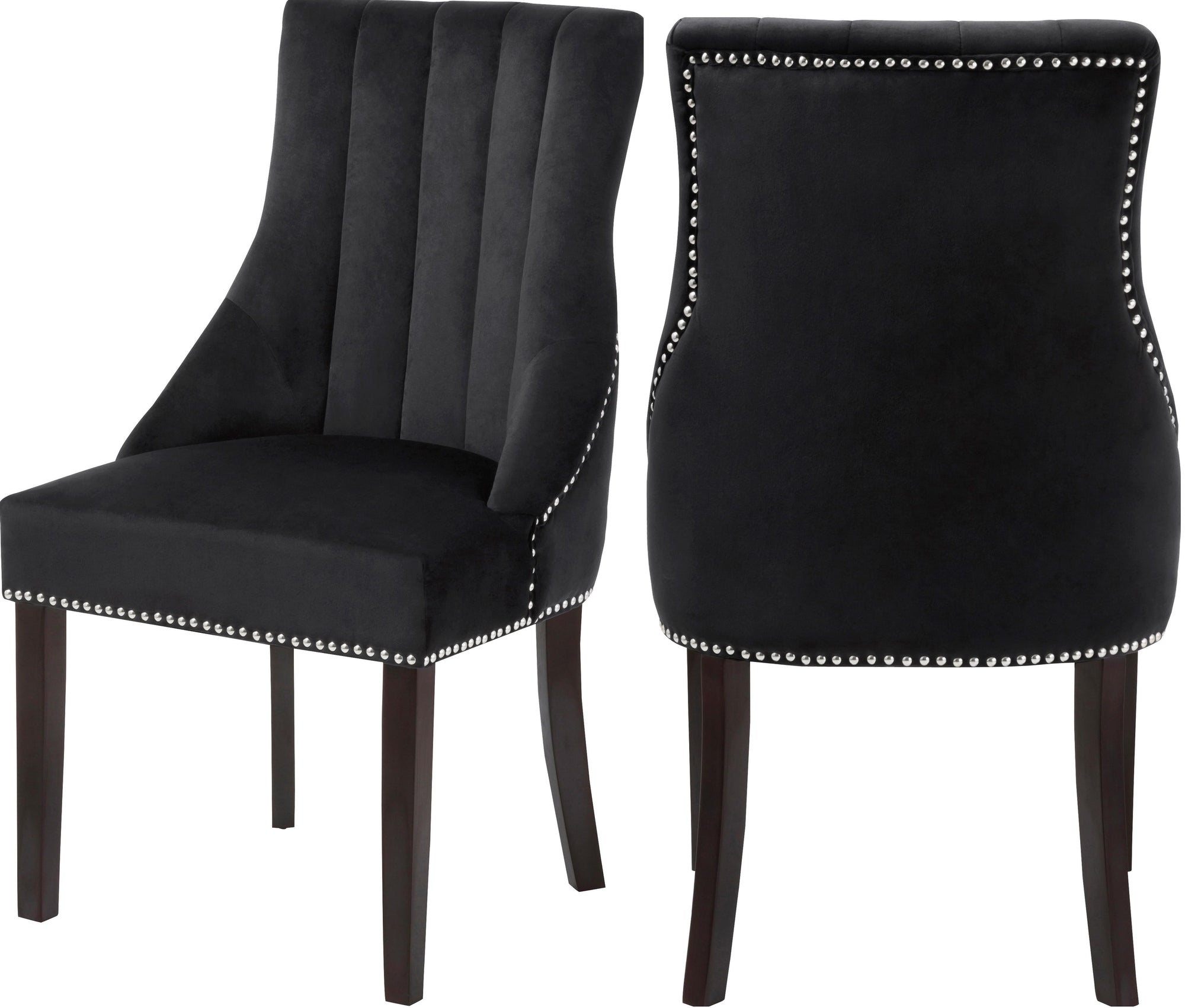 Oxford Black Velvet Dining Chair
