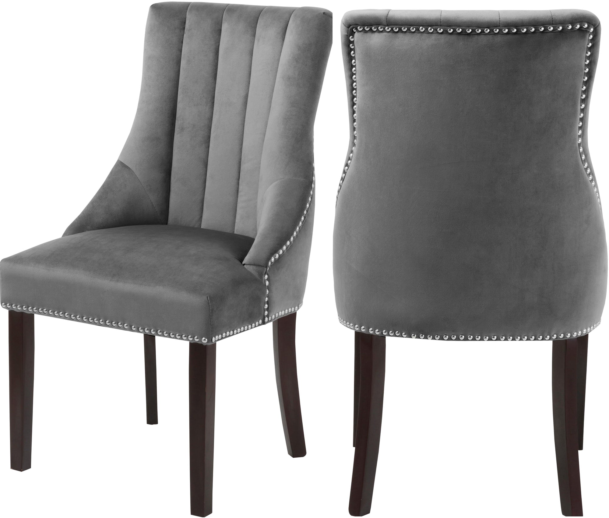 Oxford Grey Velvet Dining Chair