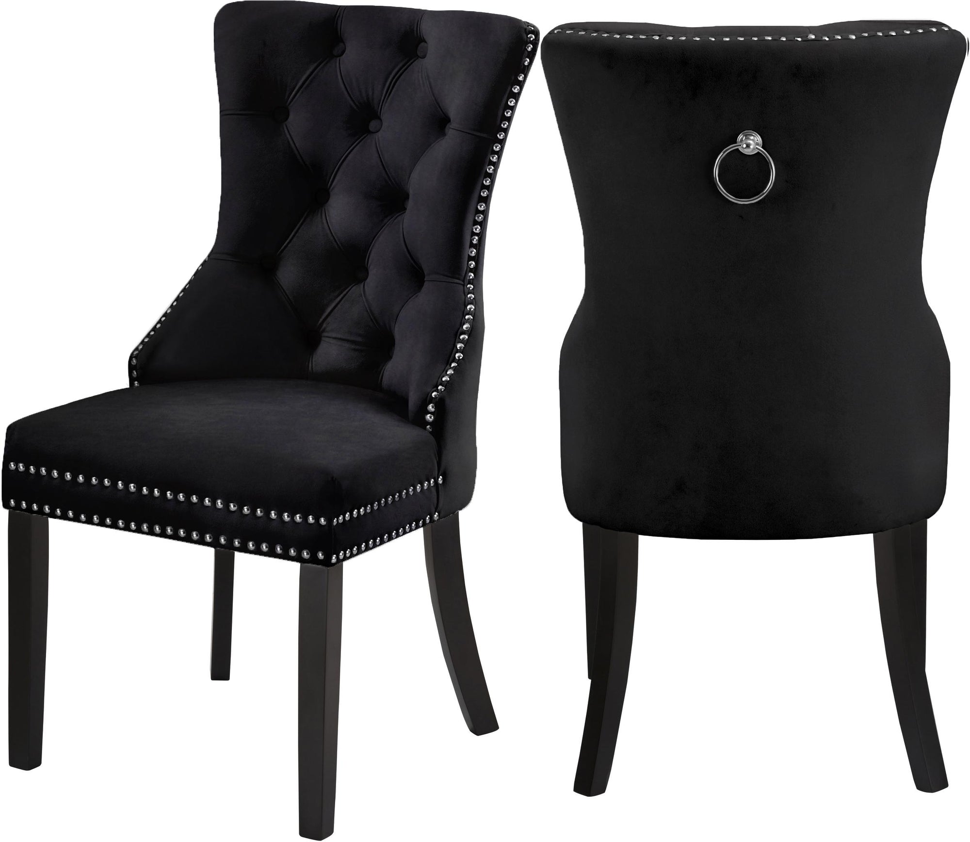 Nikki Black Velvet Dining Chair