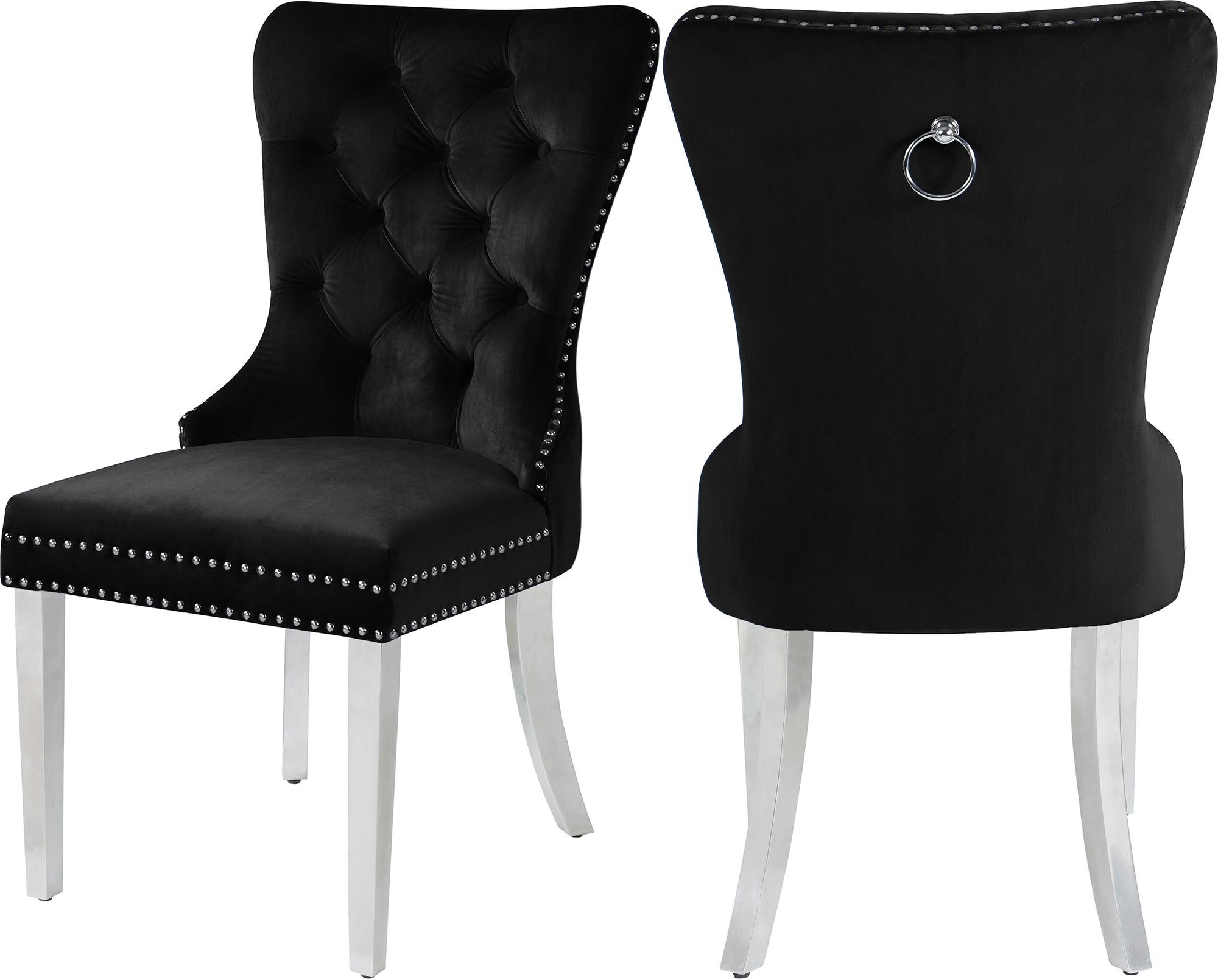 Carmen Black Velvet Dining Chair