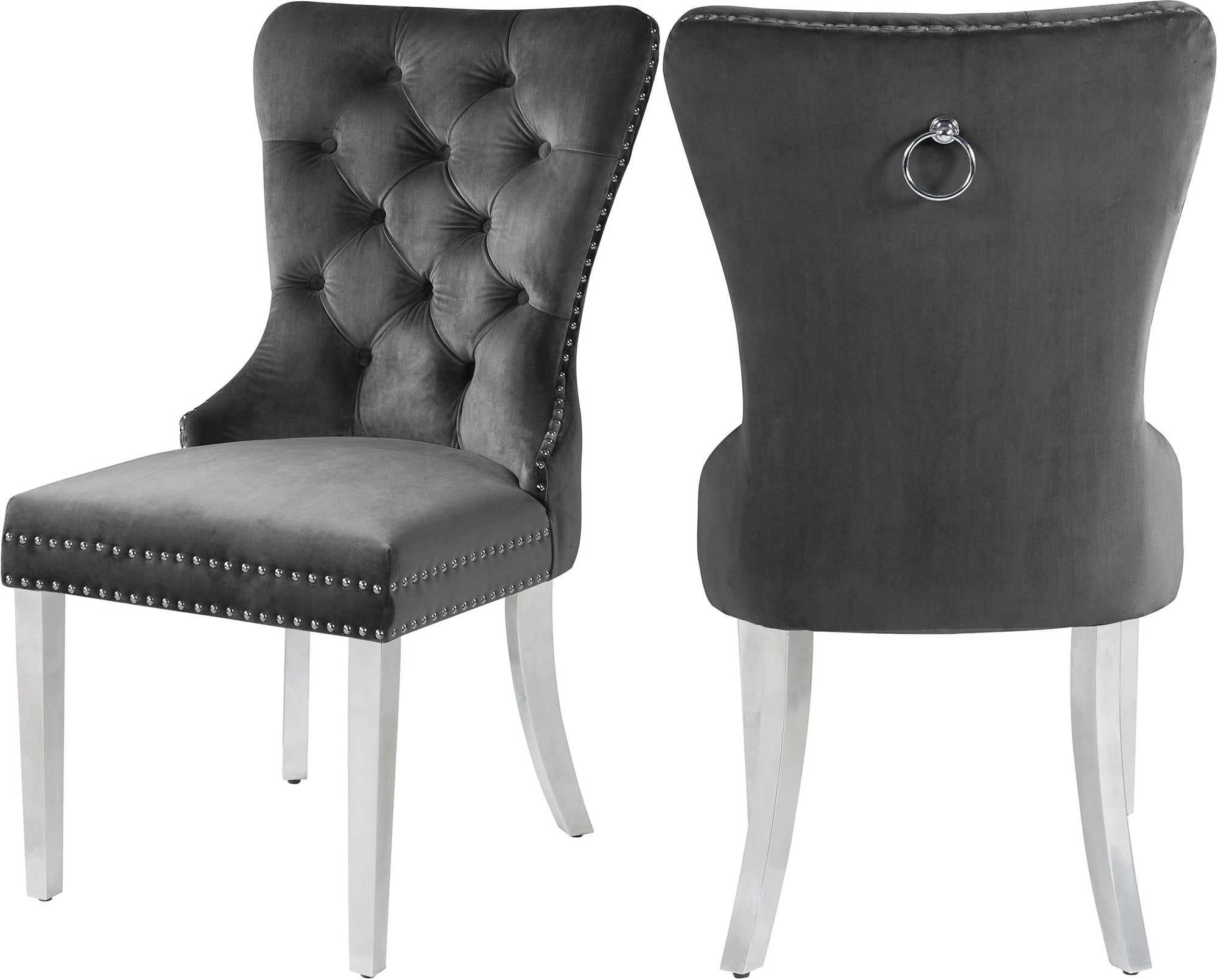Carmen Grey Velvet Dining Chair